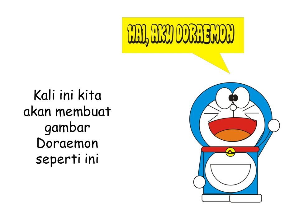 Kali ini kita akan membuat gambar Doraemon seperti ini