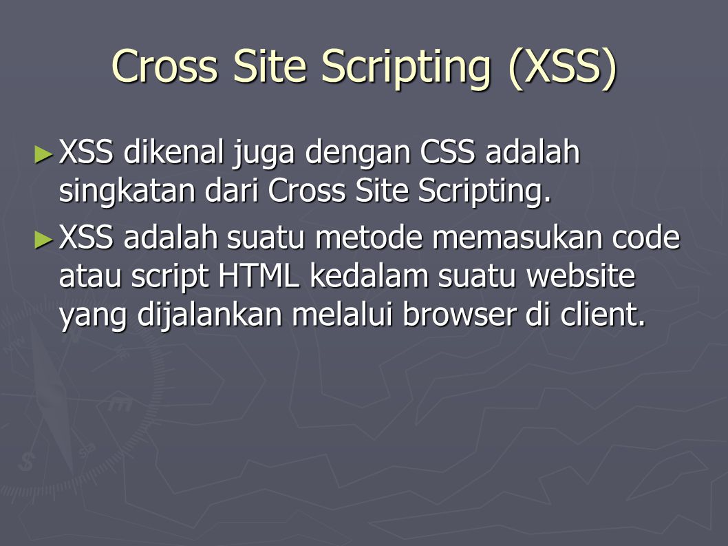 Cross site scripting