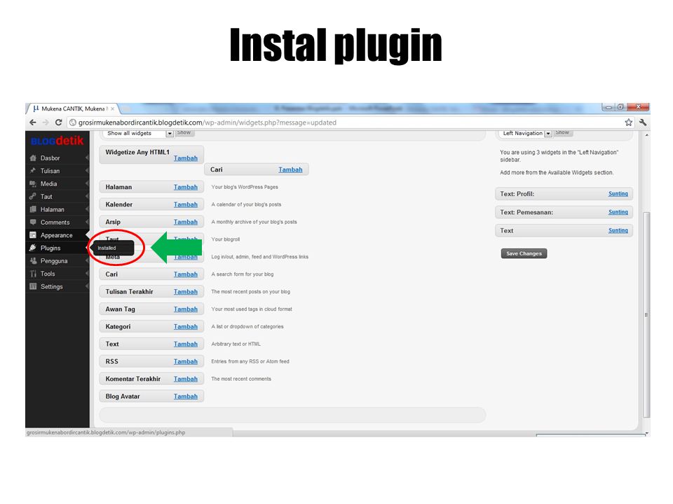 Instal plugin