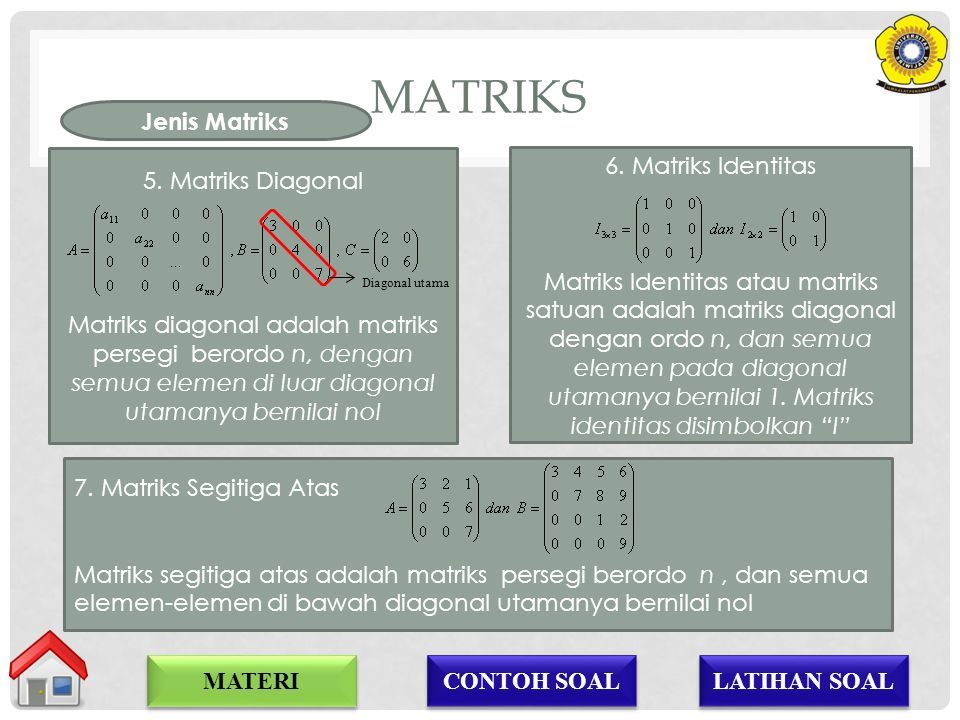 15 Contoh Soal Matriks Persegi Kumpulan Contoh Soal