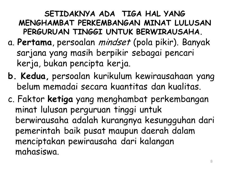 Kewirausahaan 1 Daftar Bacaan 1 Suryana A S Kewirausahaan Eksistensial Untuk Wirausahawan Masa Depan 2 Suryana A S Peta Jalan Pembelajaran Kewirausahaan Ppt Download