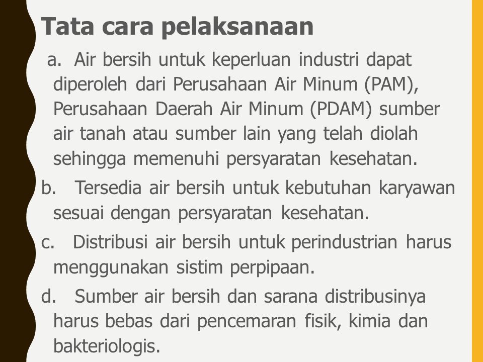 PERSYARATAN TEHNIS FASILITAS DASAR KESEHATAN LINGKUNGAN INDUSTRI ...