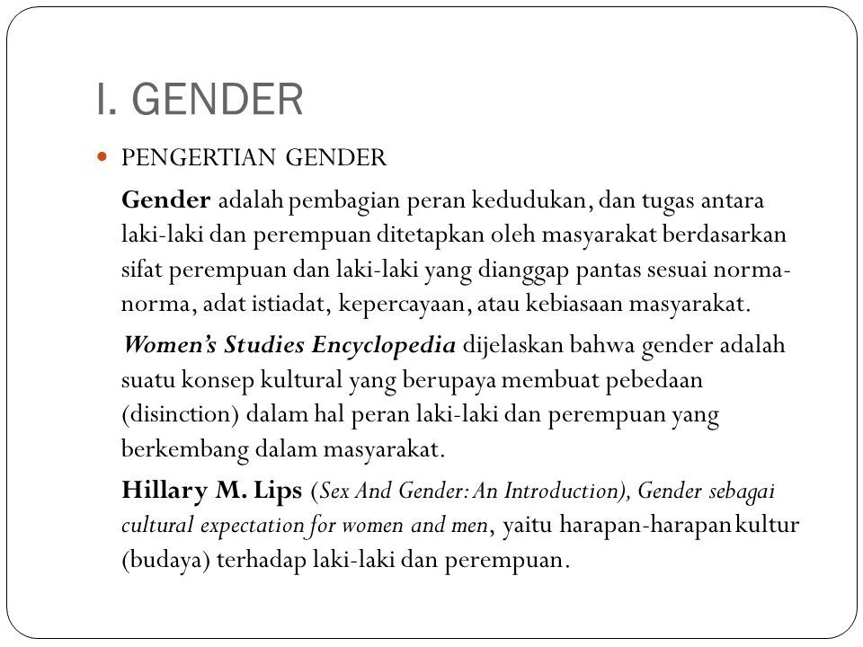 Oleh : Dr. Tonich Uda, M.Si & Neny Fidayanti, ST, M.Si GENDER DAN ...