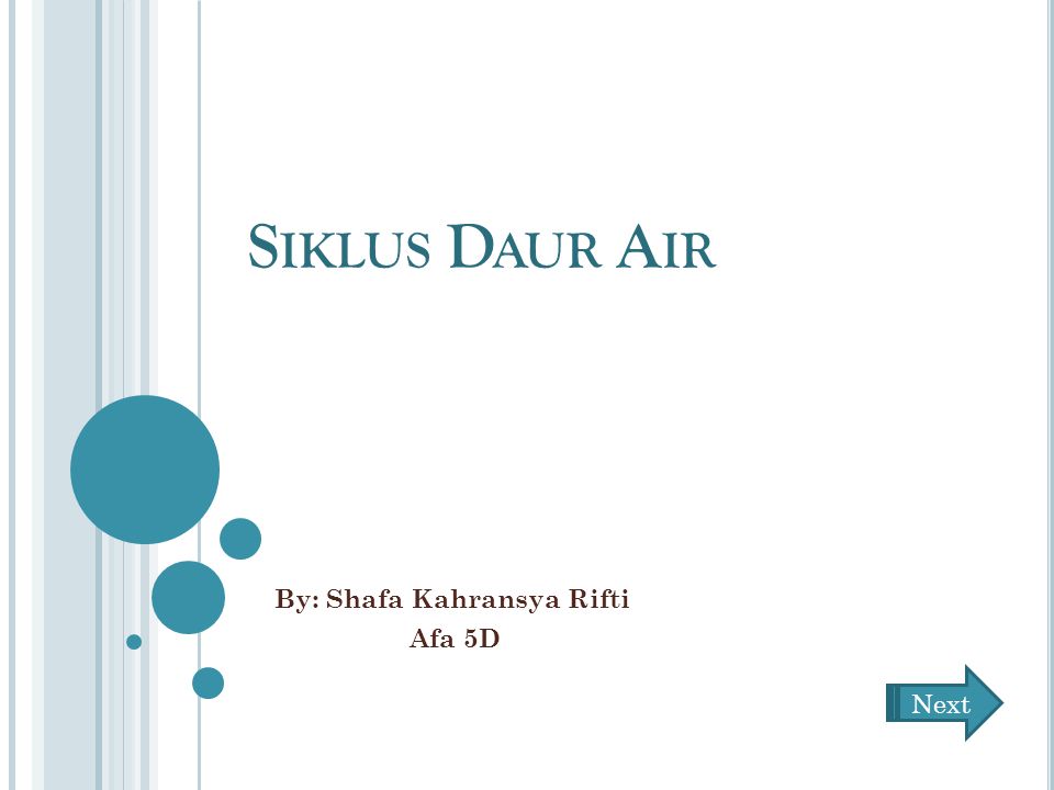 S IKLUS D AUR A IR By: Shafa Kahransya Rifti Afa 5D Next