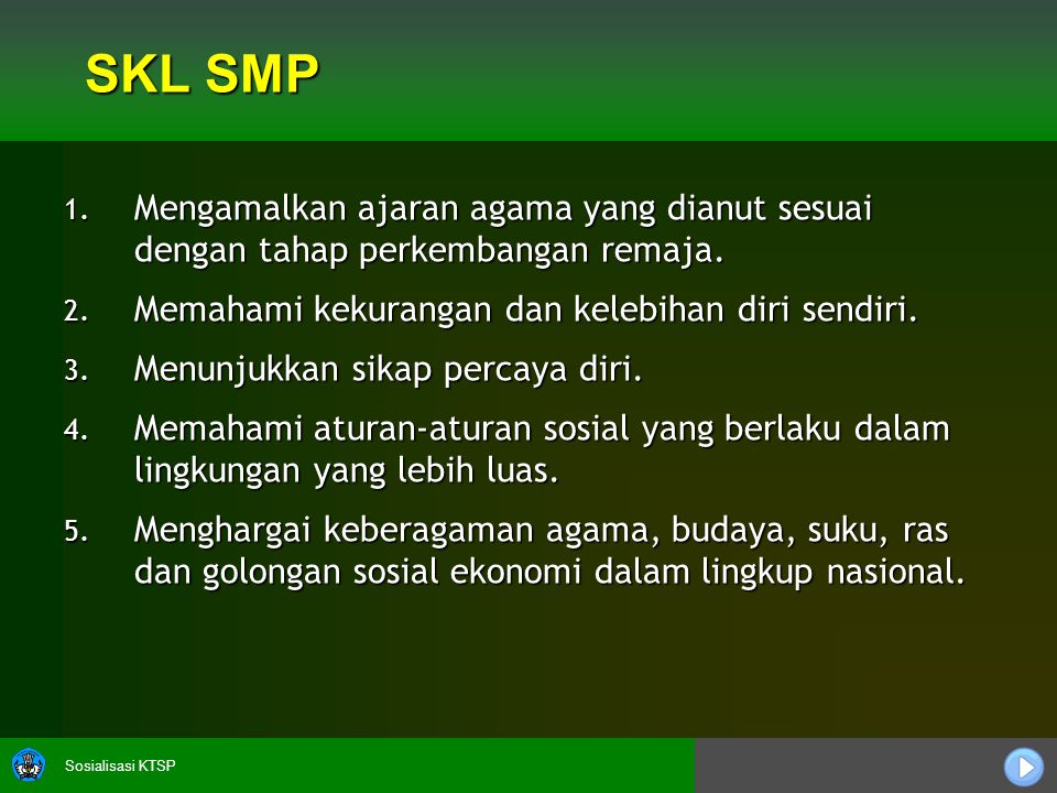 Sosialisasi KTSP SKL SMP 1.