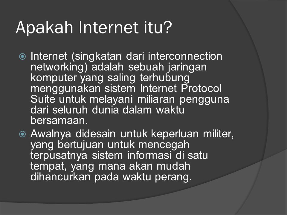 Internet kepanjangan dari