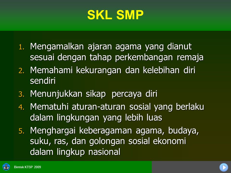 Bimtek KTSP 2009 SKL SMP 1.