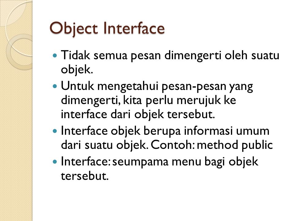 Object interface