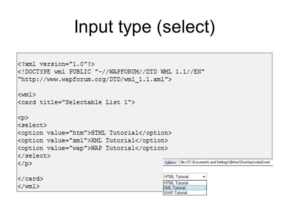 Input type (select)
