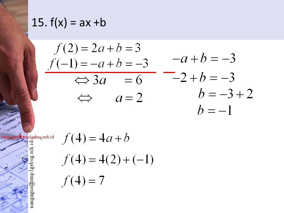 15. f(x) = ax +b