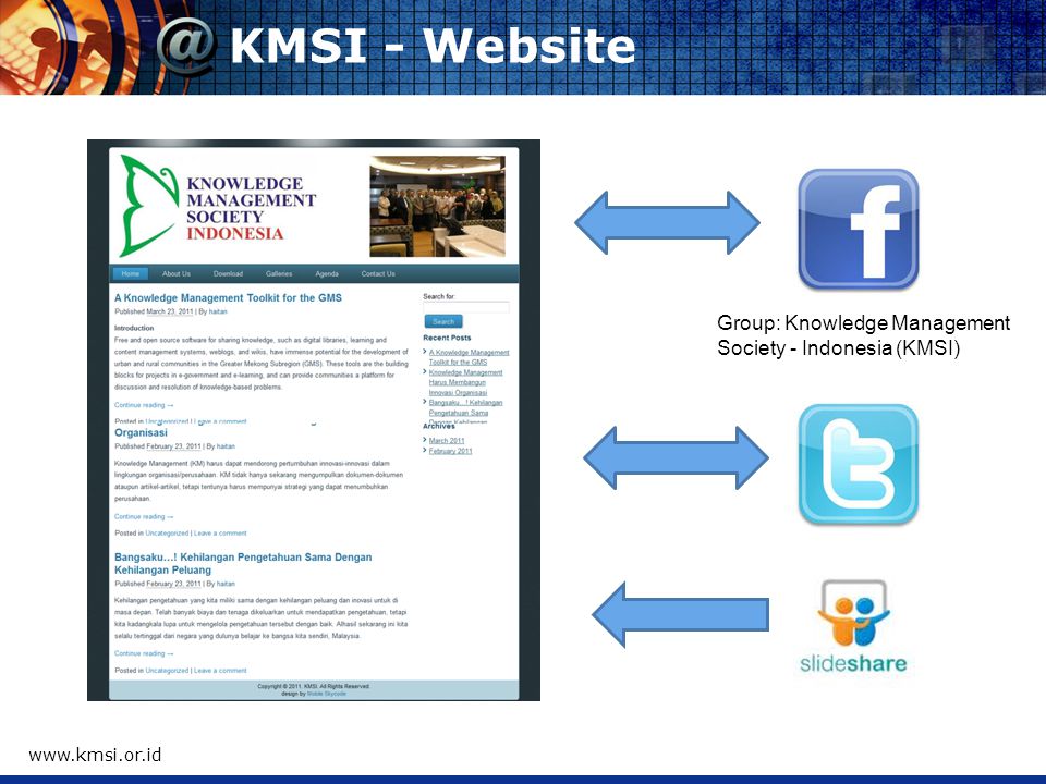 KMSI - Website   Group: Knowledge Management Society - Indonesia (KMSI)