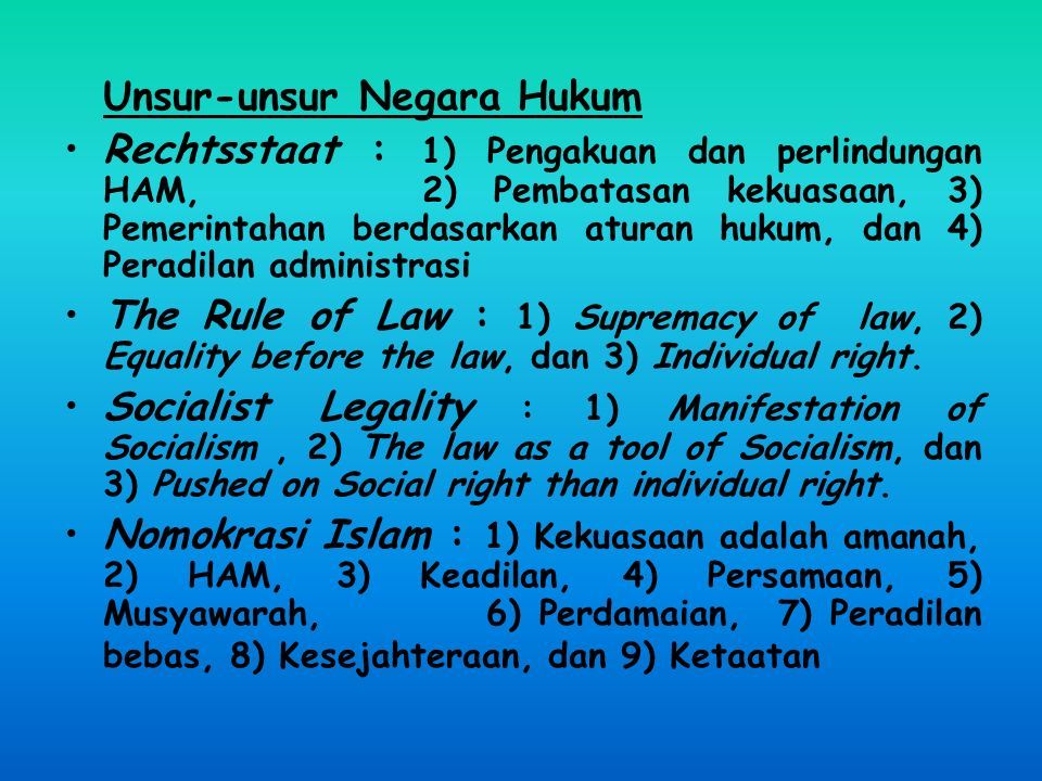 NEGARA HUKUM (RULE OF LAW) Materi Pend. Kewarganegaraan Untuk Perguruan ...