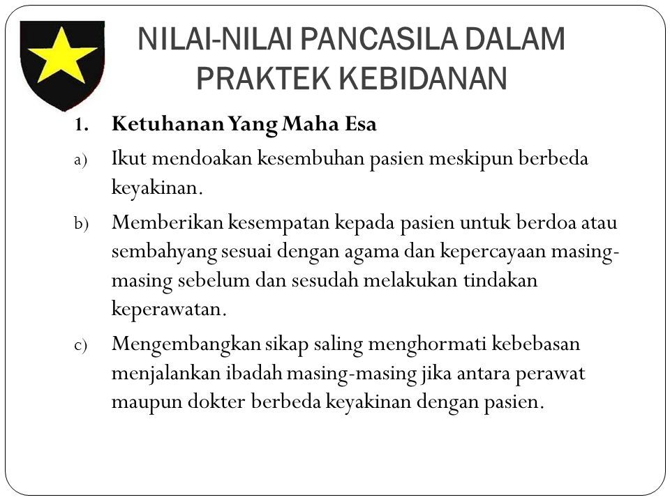 Oleh Atik Rahmawati Sh Nilai Nilai Pancasila Dalam Praktek Kebidanan Ppt Download