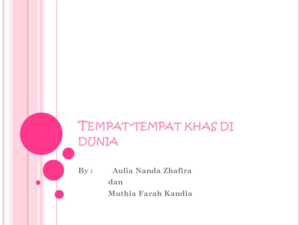 T EMPAT - TEMPAT KHAS DI DUNIA By : Aulia Nanda Zhafira dan Muthia Farah Kandia