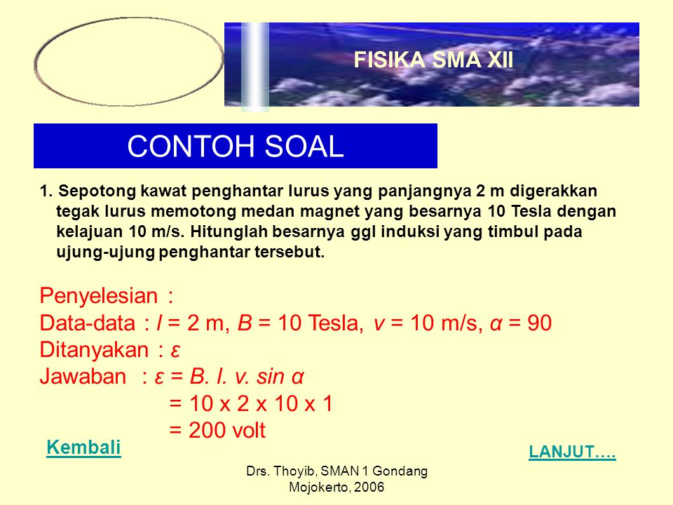 Drs. Thoyib, SMAN 1 Gondang Mojokerto, 2006 CONTOH SOAL 1.