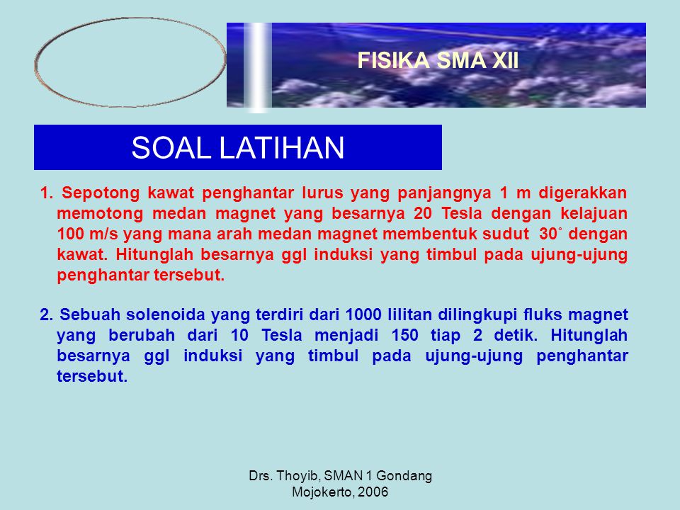 Drs. Thoyib, SMAN 1 Gondang Mojokerto, 2006 SOAL LATIHAN 1.