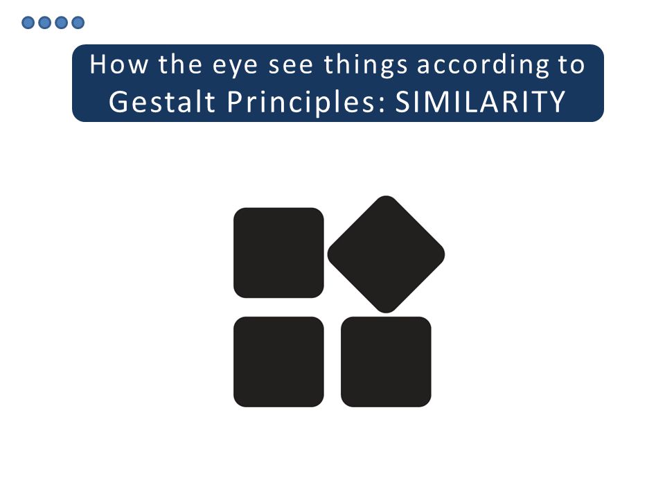 How the eye see things according to Gestalt Principles: SIMILARITY