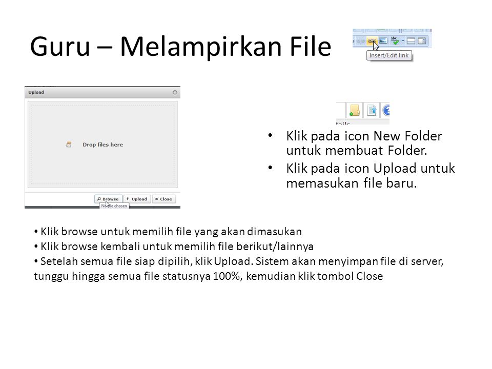 Guru – Melampirkan File Klik pada icon New Folder untuk membuat Folder.