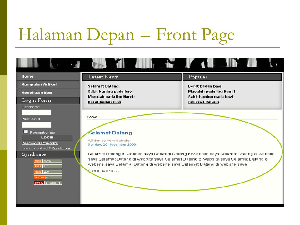 Halaman Depan = Front Page