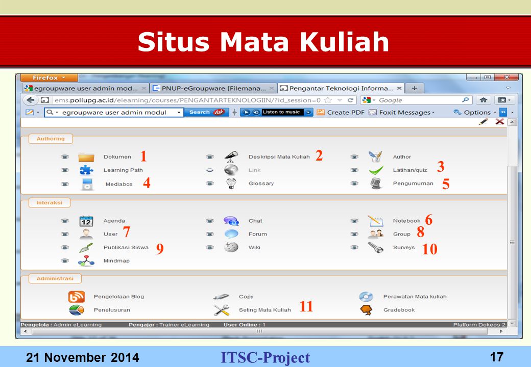 ITSC-Project 21 November Situs Mata Kuliah
