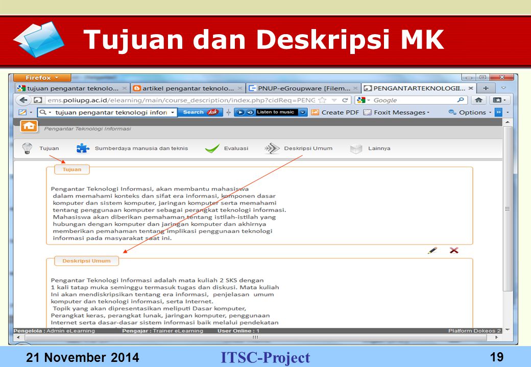 ITSC-Project 21 November Tujuan dan Deskripsi MK