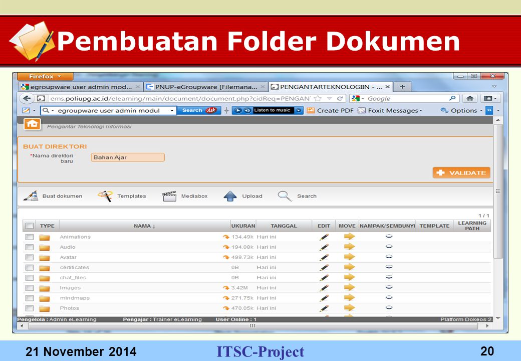 ITSC-Project 21 November Pembuatan Folder Dokumen