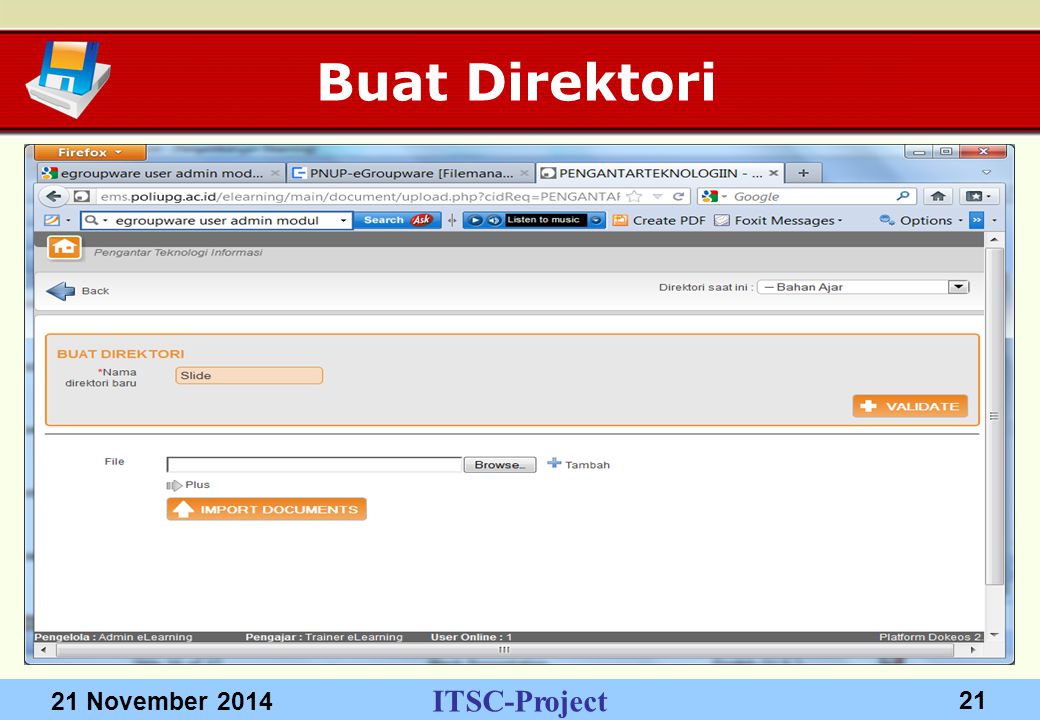 ITSC-Project 21 November Buat Direktori