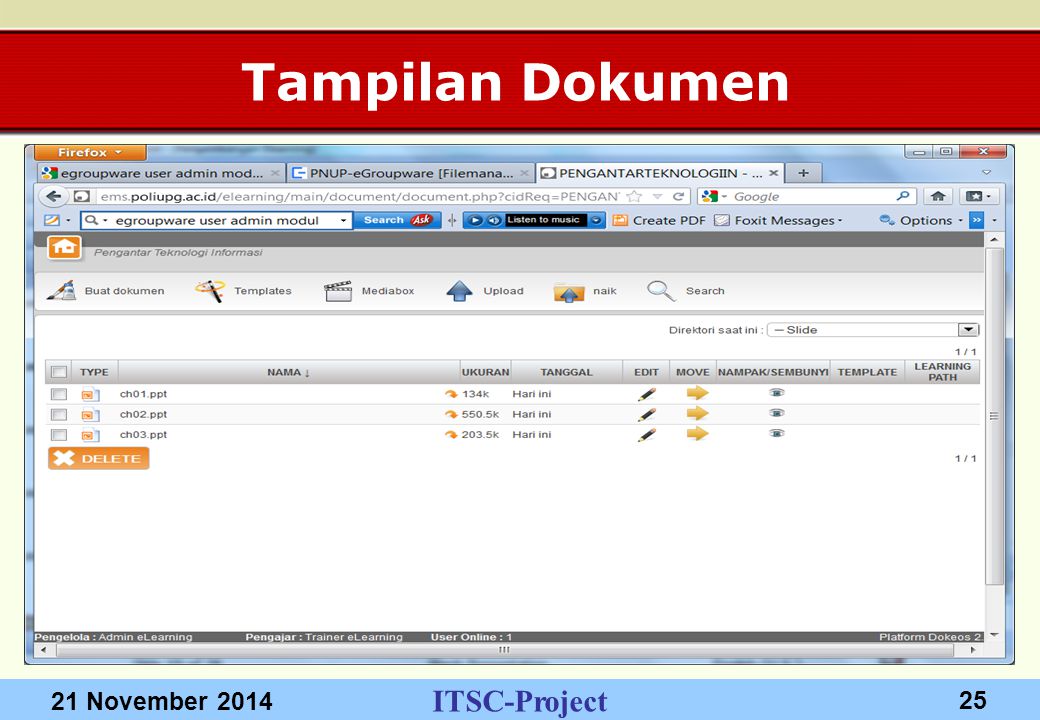 ITSC-Project 21 November Tampilan Dokumen