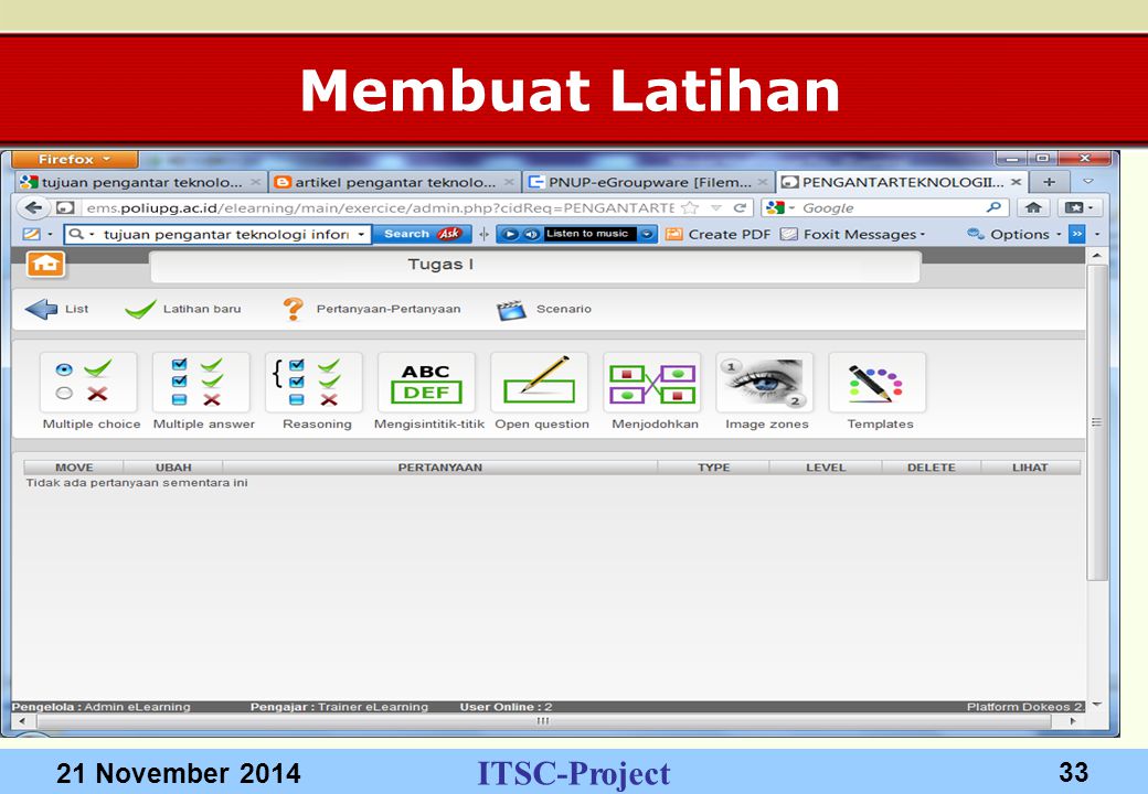 ITSC-Project 21 November Membuat Latihan