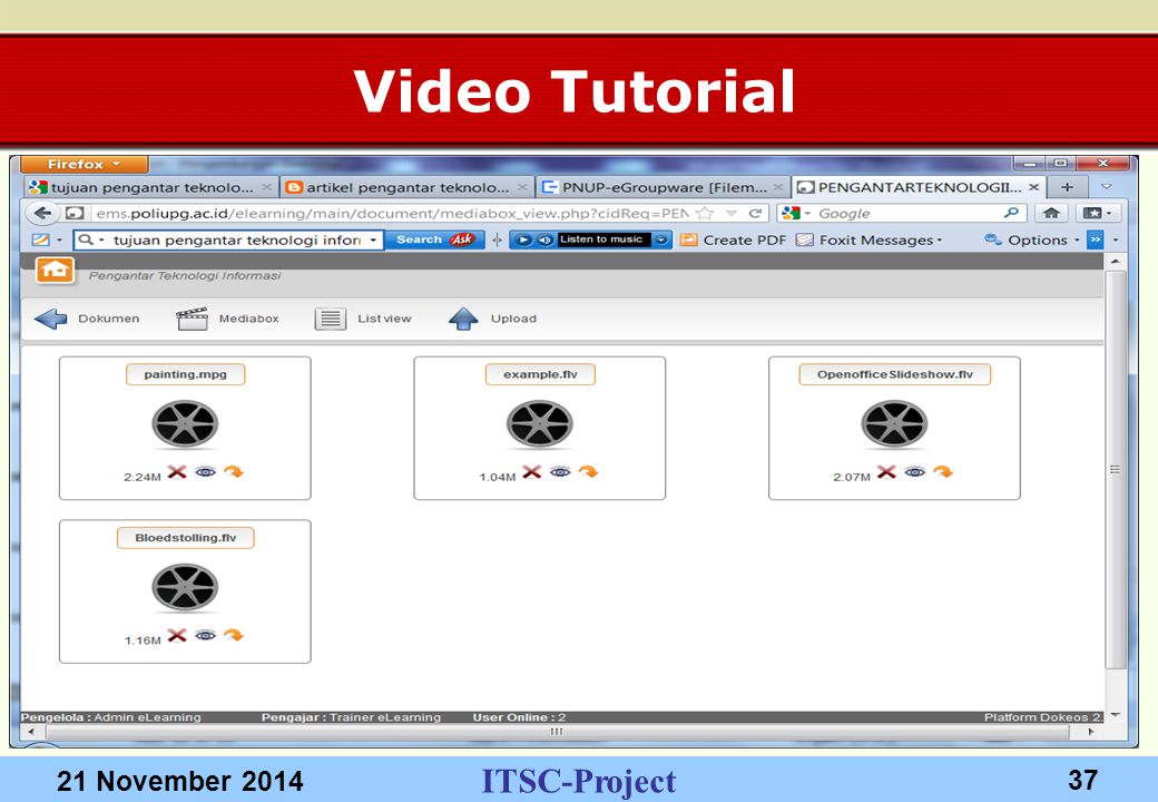 ITSC-Project 21 November Video Tutorial