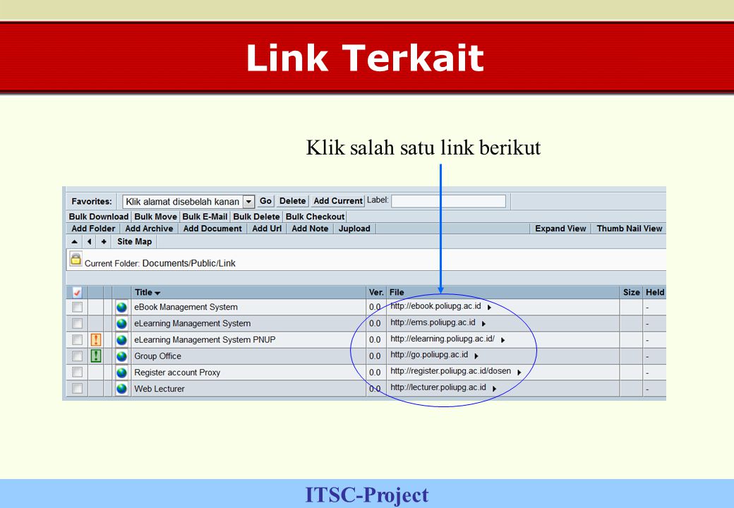 ITSC-Project Link Terkait Klik salah satu link berikut