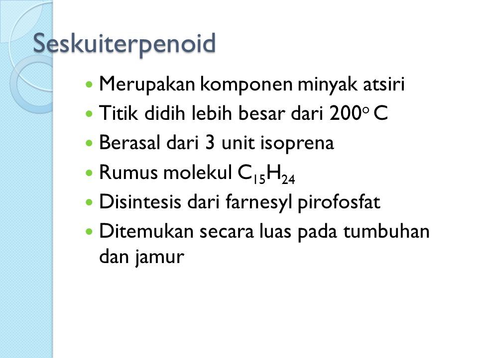 Terpenoid Definisi Biosintesis Klasifikasi Sifat Manfaat Ppt Download