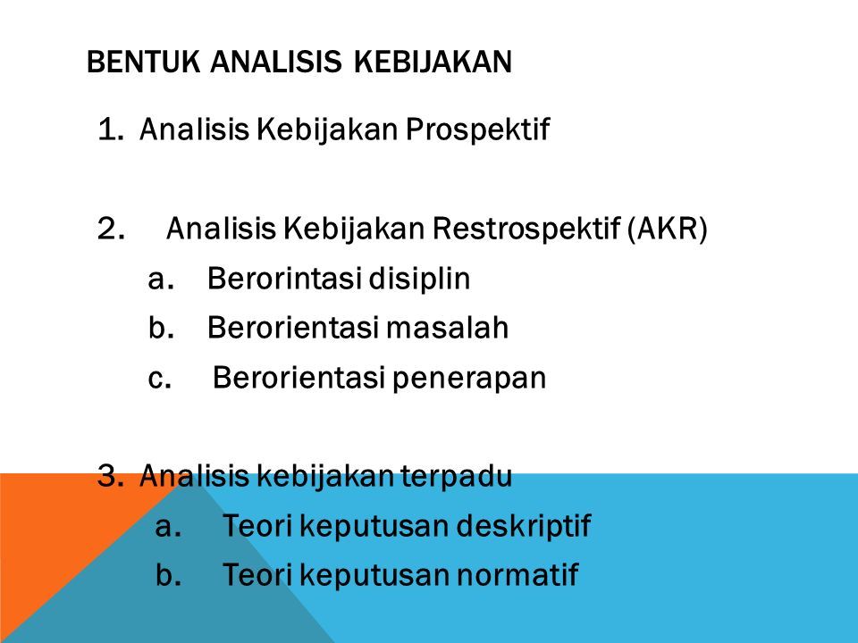 ANALISIS KEBIJAKAN. LATAR BELAKANG Kebijakan Adalah Aturan Tertulis ...