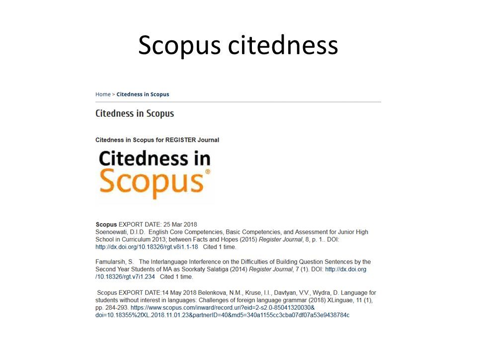 Scopus citedness