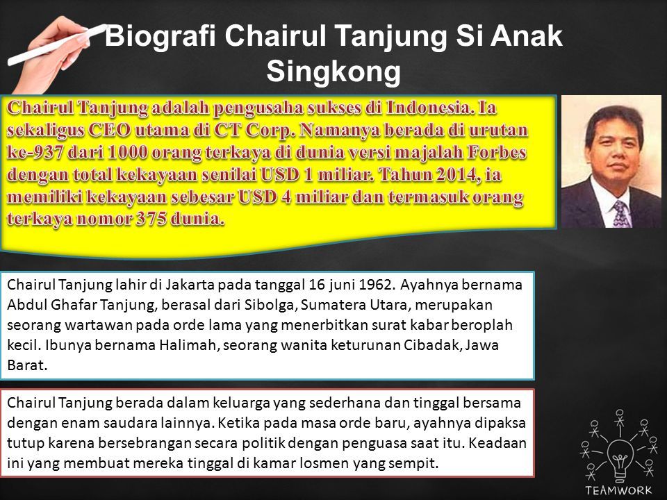 Biografi Chairul Tanjung Agung Pramono Ppt Download