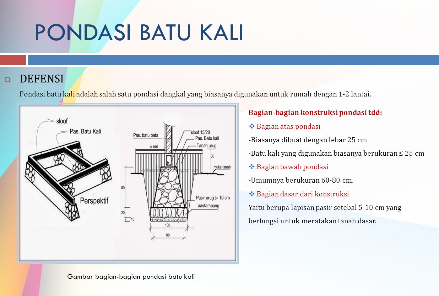 Metode Pelaksanaan Pondasi Batu Kali Pondasi Telapak Kelompok 9 Tessa N H Pakpahan Nurul Utami Nova Sonia Ppt Download