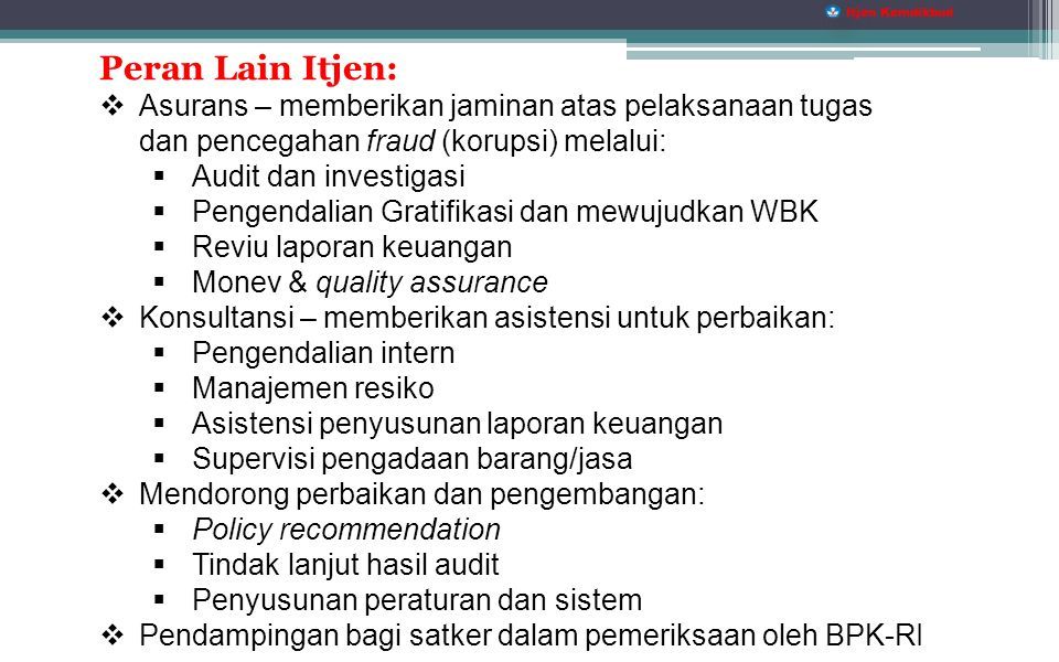 PENGAWASAN BANTUAN PEMERINTAH Itjen Kementerian Pendidikan Dan ...